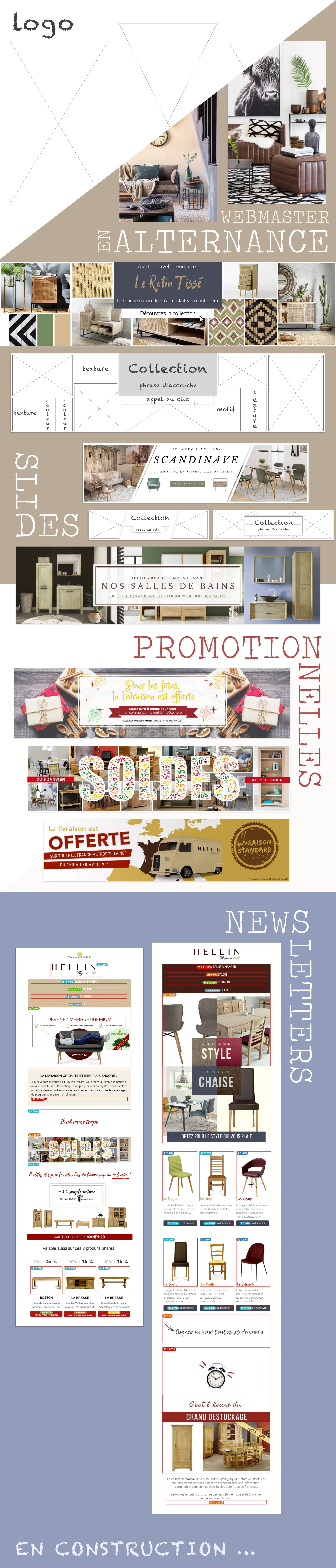 travaux webmaster chez Hellin newsletter